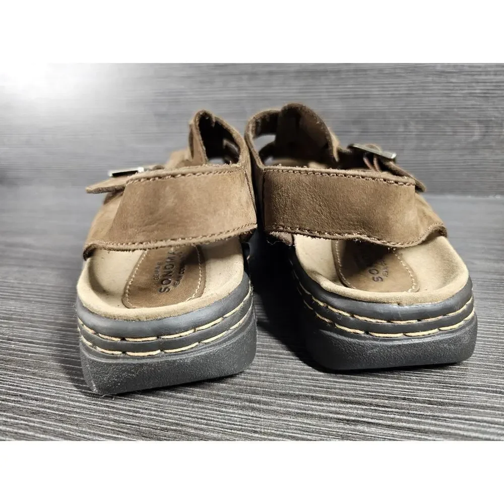 VTG 00s Y2K Sonoma Leather Ely Fisherman Sandals US 9M Brown Platform Chunky